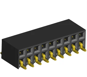 2.54mm Socket Double Rows Three Sides Contact Horizontal Entry SMD Type.(H=6.1)